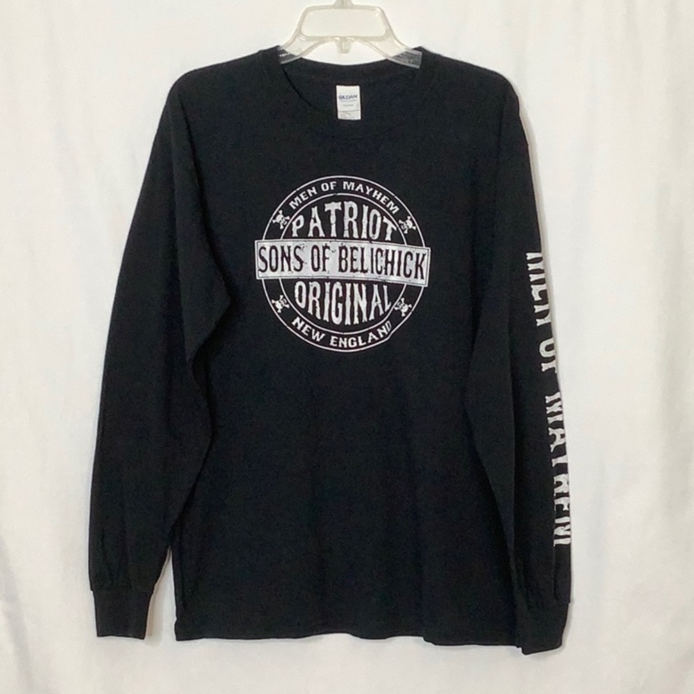 Men Of Mayhem Sons Of Belichick Foxboro New England Long Sleeve Black Te…